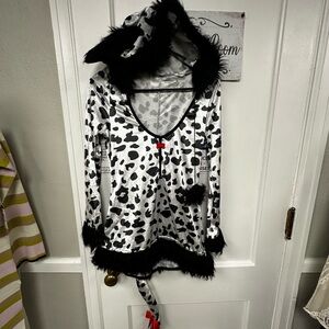 Black and White Dalmatian Costume with Hood